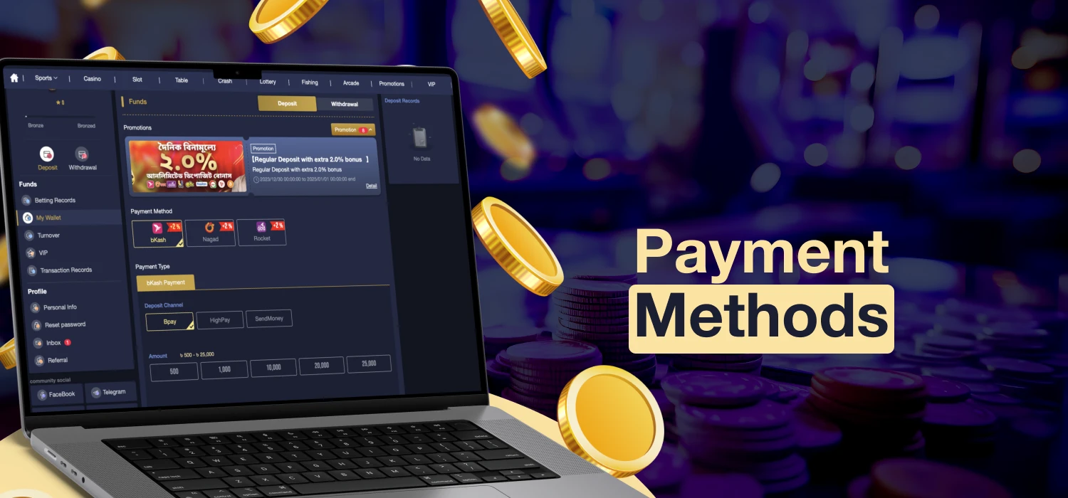Available Payment Methods at MCW Casino