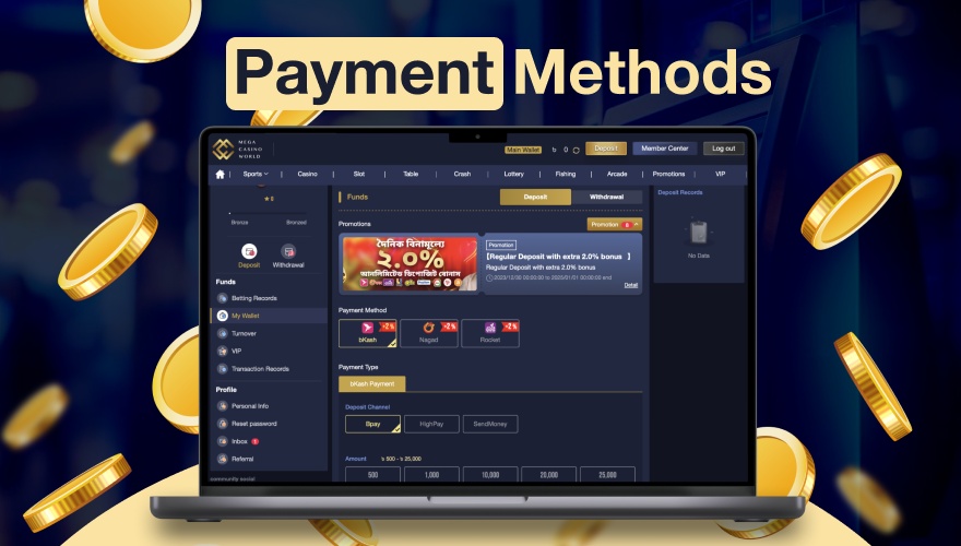 Payment options available for players in Bangladesh