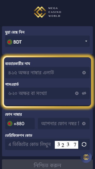 ইউজার নেম এবং পাসওয়ার্ড ফিল্ডগুলো পূরণ করুন